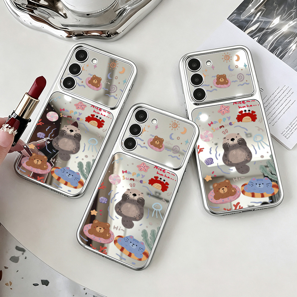 Cartoon Bear Mirror Case with  - đánh giá và giá Phone Cases Galaxy A16 5G