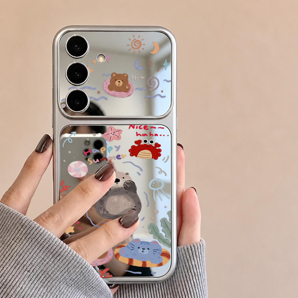 Cartoon Bear Mirror Case with  - đánh giá và giá Phone Cases Galaxy A16 5G
